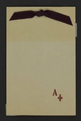 Beta Gamma of Alpha Phi Initiation Banquet Program, September 13, 1946