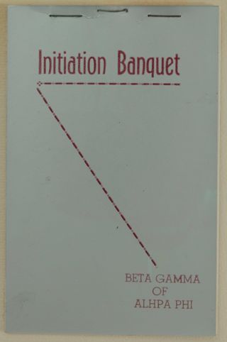 Beta Gamma of Alpha Phi Initiation Banquet Program, March 6, 1955