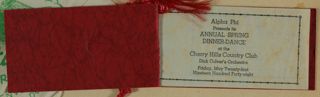 Alpha Phi Annual Spring Dinner-Dance Dance Card, May 1, 1948