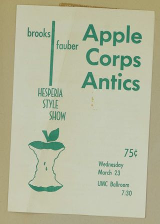 Apple Corps Antics: Hesperia Style Show Program, 1960s
