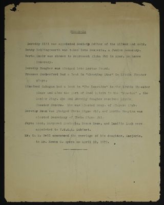 Personals, c. 1924-1932