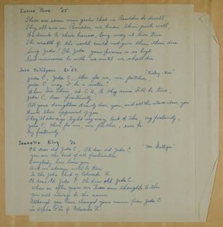 Rowe, Mcfadzean, Kiley, Carter, and Daly Poem, c. 1920s