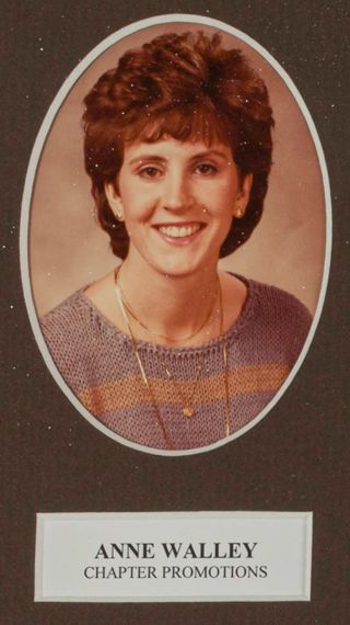 Beta Tau Chapter Composite Detail, Anne Walley, 1985-1986