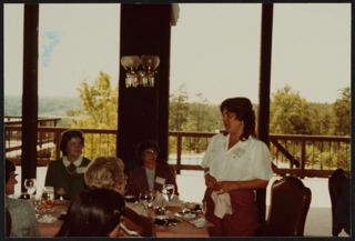 Shelley Hesse Speaking at Alabama State Day Photograph, April 30, 1983