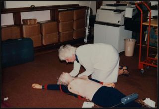 Unidentified Birmingham-Tuscaloosa Alumnae Member Practicing CPR Photograph 1