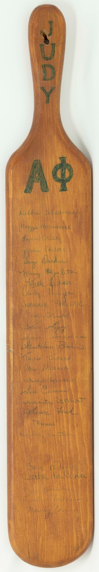 Judy Alpha Phi Paddle, 1960s