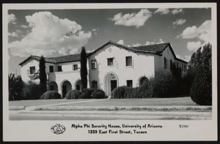 Alpha Phi Sorority House, University of Arizona Postcard, c. 1947
