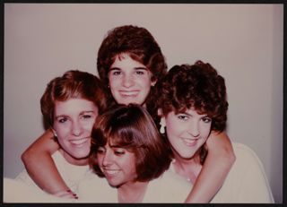 Trisha Novascone and Three Unidentified Beta Epsilon Chapter Members Photograph, Fall 1984