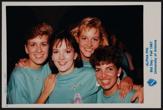 Novasonce, Smith, O'Connell, and Romolo on Bid Day Photograph, Fall 1987