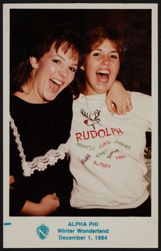 Renee Smith and Kim Sweeting at Winter Wonderland Photograph, December 1, 1984