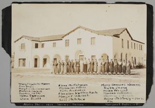 Beta Epsilon Chapter Members Outside the Chapter House Photograph, 1933