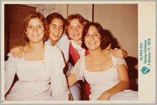 Victoria Brown and Three Beta Epsilon Chapter Members at Initiation Photograph, February 11, 1978