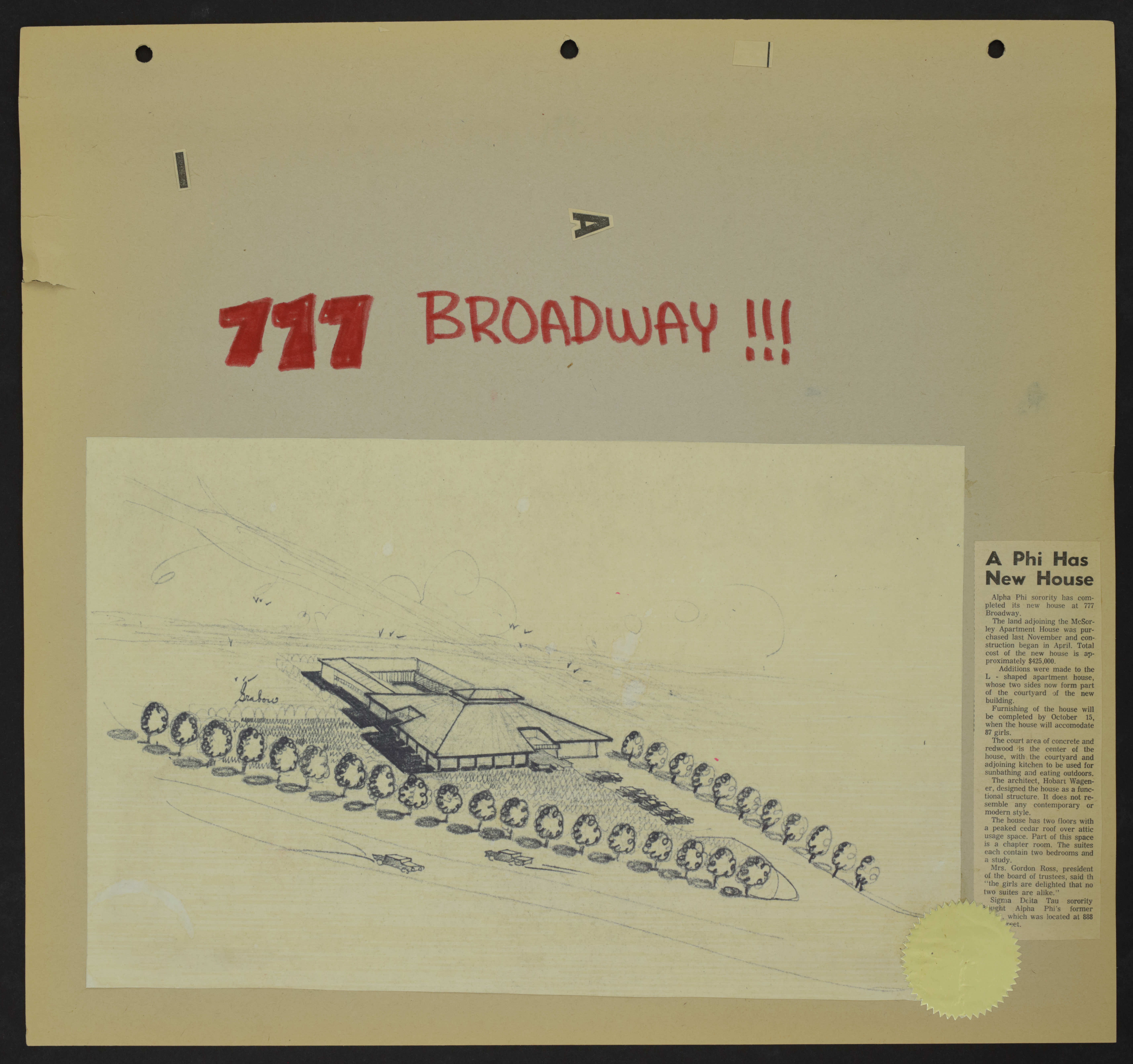 Beta Gamma Chapter House Constructed at 777 Broadway