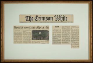 Greeks Welcome Alpha Phi Framed Newspaper Clipping, August 22, 2008