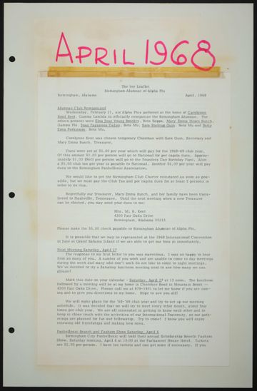 Birmingham Alumnae History Scrapbook, Page 6