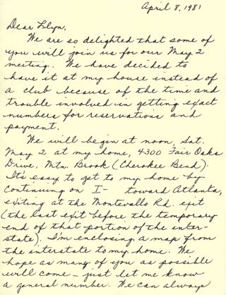 Carolynne Kent to Llyn Hudson Letter, April 8, 1981