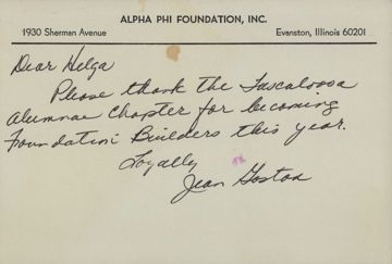 Jean Gostan to Helga Visscher Letter