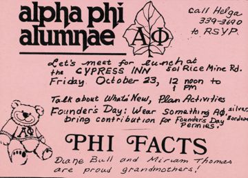 Tuscaloosa Alumnae Chapter Lunch Invitation