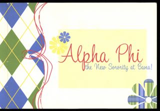 Alpha Phi: The New Sorority at Bama Booklet, 2009