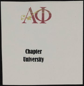 Alpha Phi Fraternity Blank Name Tag