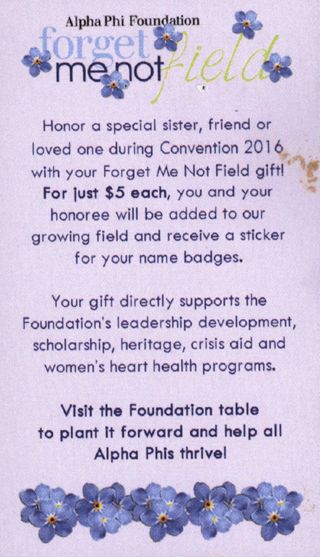 Forget Me Not Field Card, 2016