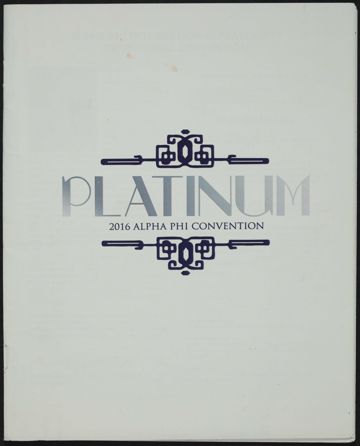 Platinum: Alpha Phi Convention Program, January 21-26, 2016