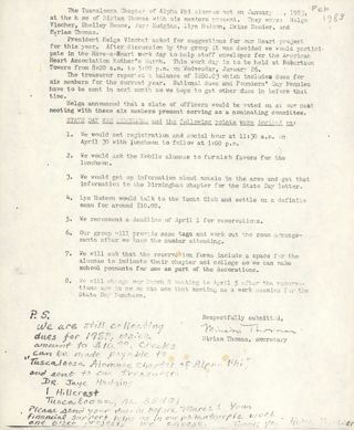 Tuscaloosa Alumnae Chapter Meeting Minutes, February 1983