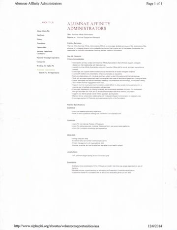 Alumnae Affinity Administrators