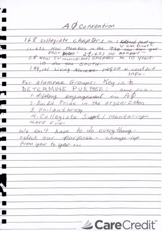 Alpha Phi Convention Notes, 2016