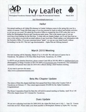 The Ivy Leaflet, March 2010