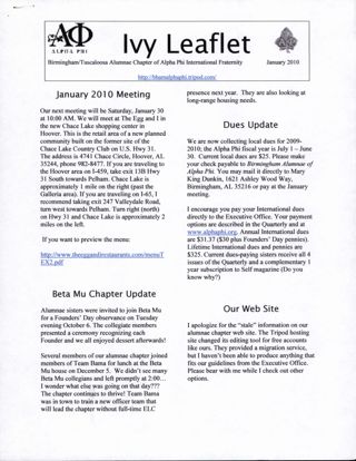 The Ivy Leaflet, January 2010