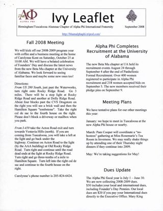 The Ivy Leaflet, September 2008