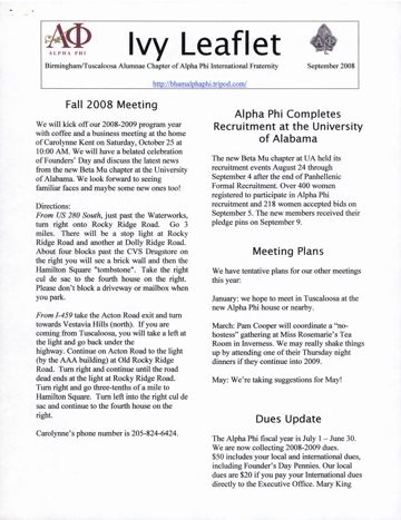 The Ivy Leaflet, September 2008