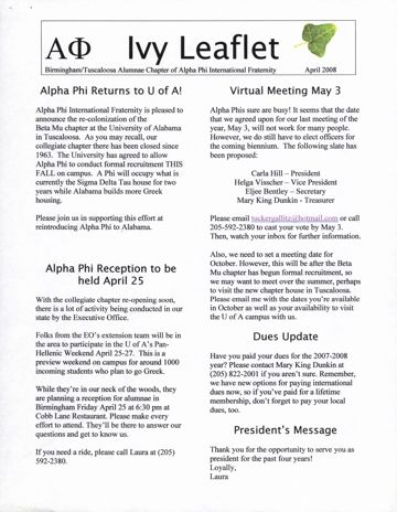 The Ivy Leaflet, April 2008