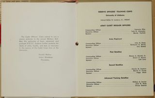 Cadet Officers' Clubs Presents the Military Ball Program, February 19, 1954