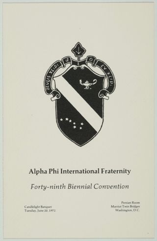 Forty-Ninth Biennial Convention Candlelight Banquet Program, June 20, 1972