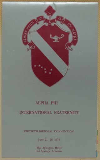Alpha Phi International Fraternity Convention Program, June 21-26, 1974