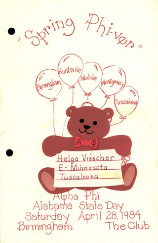 Spring Phi-Ver: Alpha Phi Alabama State Day Program 2, April 28, 1984
