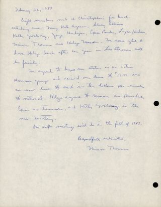 Tuscaloosa Alumnae Chapter Meeting Minutes, February 26, 1987