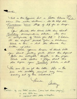 Shelley Hesse to Martha Lockard Letter 2