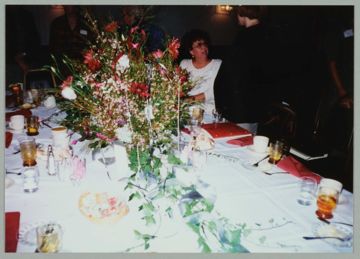 Flower Arrangement on a Banquet Table Photograph