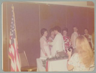 Six Unidentified Alpha Phis at Convention Award Ceremony Photograph, c. 1974