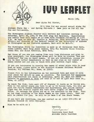 Ivy Leaflet, March 1984