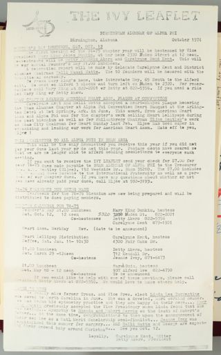 The Ivy Leaflet, October 1974