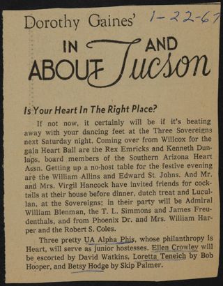 Is Your Heart in the Right Place Newspaper Clipping, January 22, 1967