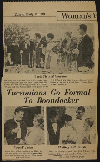 Tucsonians Go Formal to Boondocker Newspaper Clipping