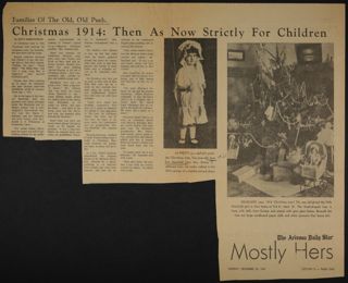 Christmas 1914: Then as Now Strictly for Children Newspaper Clipping, December 24, 1967