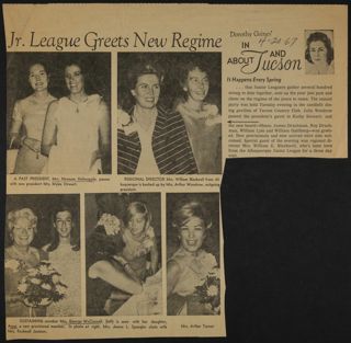 Jr. League Greets New Regime Newspaper Clipping, April 20, 1967