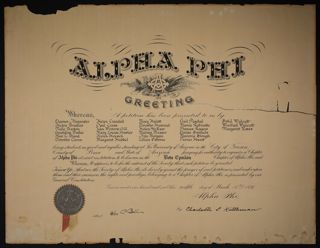 Beta Epsilon Chapter Charter, March 12, 1926
