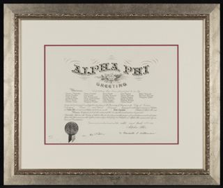 Beta Epsilon Chapter Framed Charter, March 12, 1926